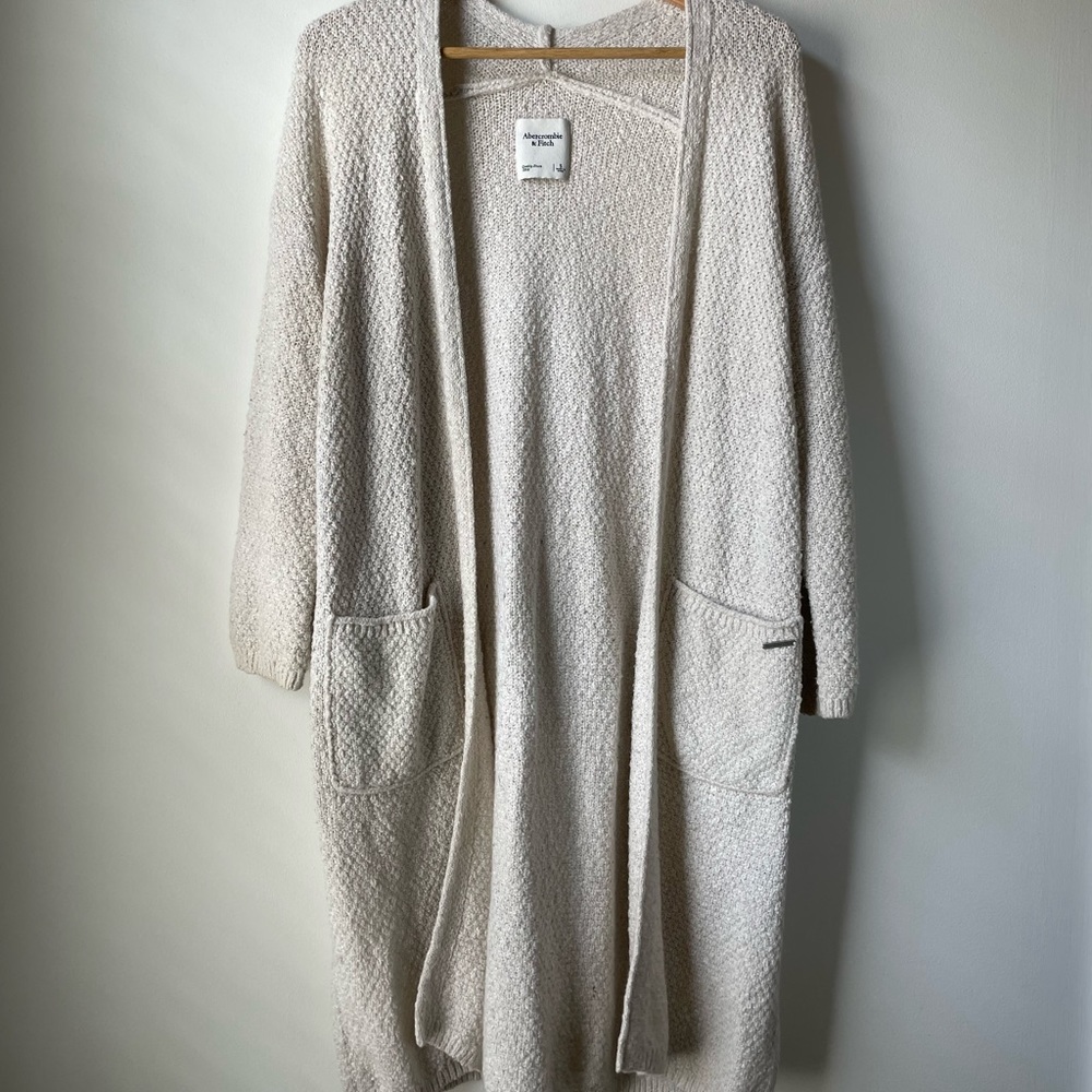 Abercrombie long open cardigan with pockets